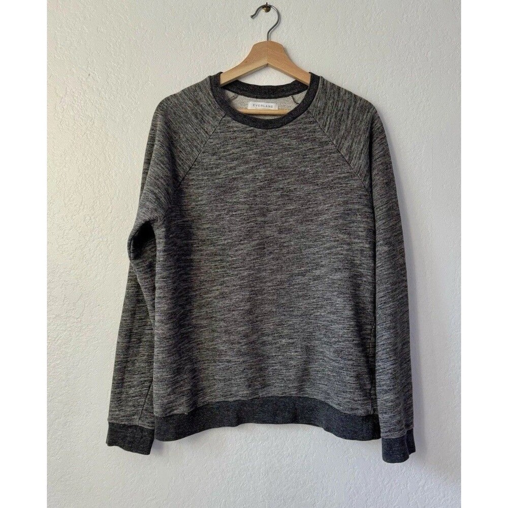 EVERLANE The Track Crewneck Sweatshirt Women M —Organic Cotton —Heather Gray